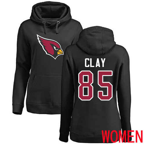 Arizona Cardinals Black Women Charles Clay Name And Number Logo NFL Football #85 Pullover Hoodie Sweatshirts
